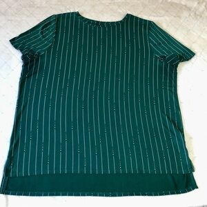 Alfani Green Short Sleeve Top Size L